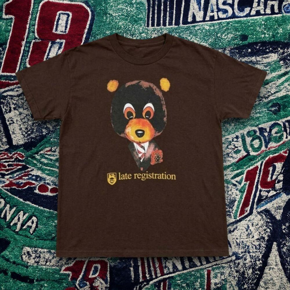 Late Registration Bear Graphic Tee Dark Chocolate Unisex